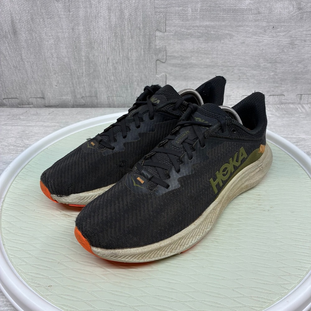 Hoka Solimar Running Shoes Mens 10 Black Mesh Athletic Sneakers 1123074 BTRF